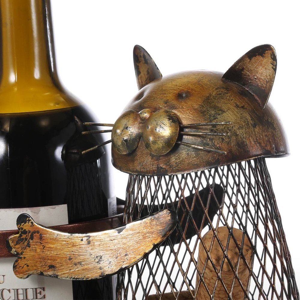 Chat Porte-Bouteille Fer — vue 2