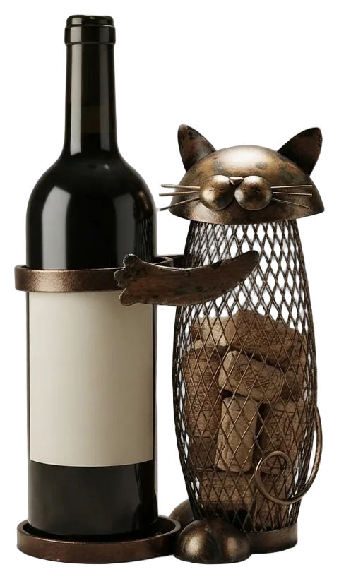 Chat Porte-Bouteille Fer